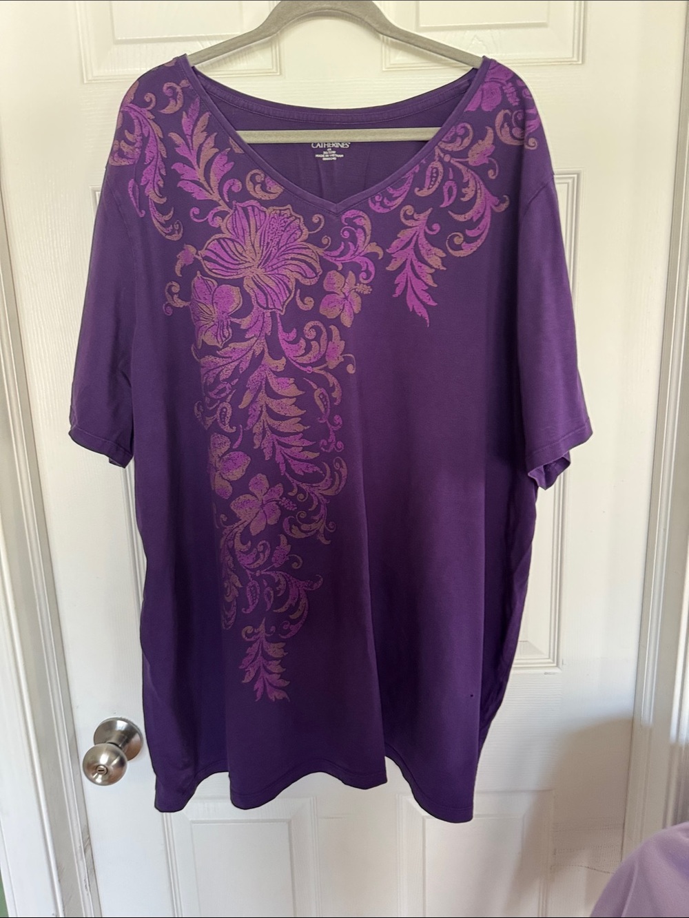 🏝️Purple V-Neck Floral Print Women's Top